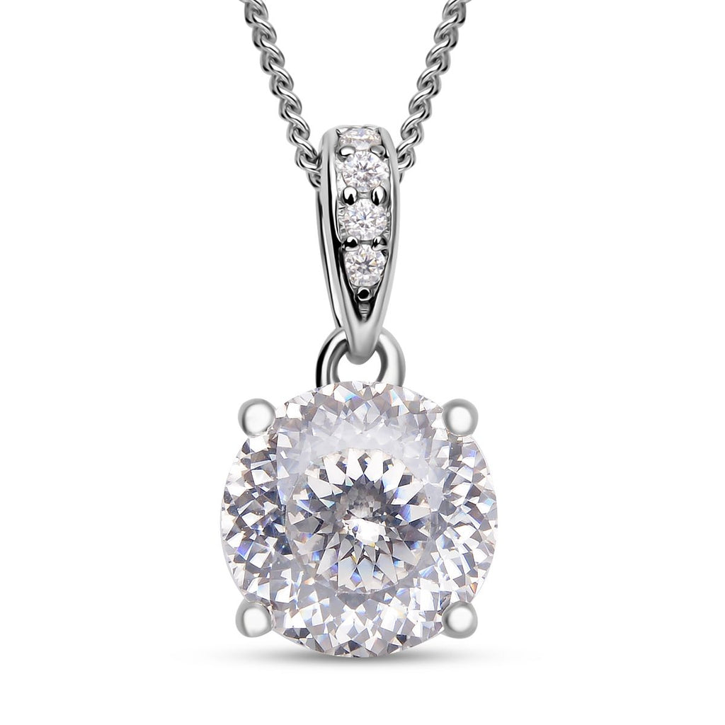 161 Facetten Moissanit-Anhänger mit Kette, 925 Silber rhodiniert ca. 1.97 ct