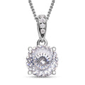 161 Facetten Moissanit-Anhänger mit Kette, 925 Silber rhodiniert ca. 1.97 ct