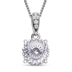 161 Facetten Moissanit-Anhänger mit Kette, 925 Silber rhodiniert ca. 1.97 ct