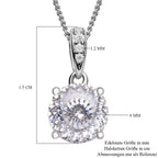 161 Facetten Moissanit-Anhänger mit Kette, 925 Silber rhodiniert ca. 1.97 ct
