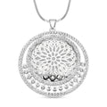 Weißer Kristall Mandala-Anhänger mit Kette - 2,50 ct.