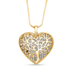 Weißer Kristall Anhänger mit Kette, goldfarben