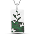 Grüner Edelstahl-Anhänger mit Kette, 316L Edelstahl ca. 5.00 ct