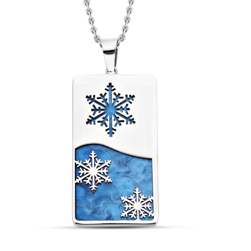 Blauer Edelstahl-Anhänger mit Kette, reiner Edelstahl ca. 5.00 ct
