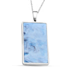 Blauer Edelstahl-Anhänger mit Kette, reiner Edelstahl ca. 5.00 ct