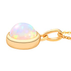 Natürlicher, äthiopischer Welo Opal-Anhänger mit Kette, 925 Silber Gelbgold Vermeil ca. 1,30 ct