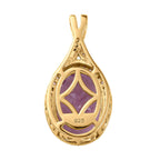 Rose de France Amethyst und weißer Zirkon Anhänger mit Kette, 925 Silber vergoldet ca. 5.86 ct