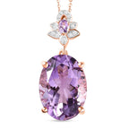 Rose De France Amethyst-Anhänger mit Kette, 925 Silber rosévergoldet ca. 11,68 ct