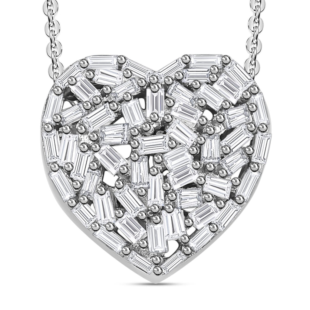 GP Amore-Kollektion - Weißer Diamant-Anhänger mit Kette, 925 Silber platiniert ca. 0.33 ct