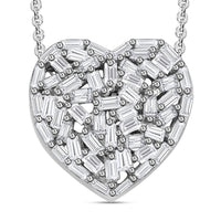 GP Amore-Kollektion - Weißer Diamant-Anhänger mit Kette, 925 Silber platiniert ca. 0.33 ct