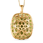 Natürlicher Peridot-Anhänger mit Kette, 925 Silber vergoldet ca. 15.45 ct