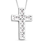 Moissanit Kreuz-Anhänger mit Kette, 925 Silber rhodiniert ca. 2.30 ct