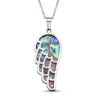 Abalone Muschel Anhänger mit Kette, Edelstahl emailliert ca. 10.00 ct