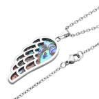 Abalone Muschel Anhänger mit Kette, Edelstahl emailliert ca. 10.00 ct