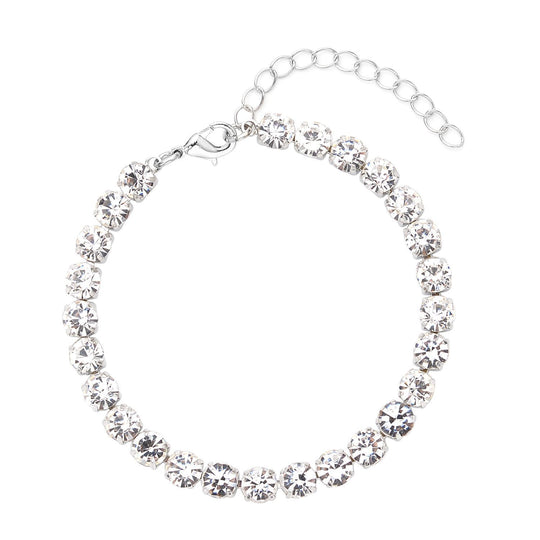 9er-Set - weiße Muschelkernperle Ohrringe und Kristall Ohrringe und Armband, Messing und Edelstahl