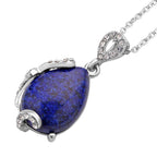 2er Set, Lapislazuli Ohrringe und Anhänger mit Kette, ca. 14.00 ct