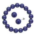 2er-Set, Tansanitfarbenes Muschelkernperlen-Armband und Ohrringe - 380 ct.