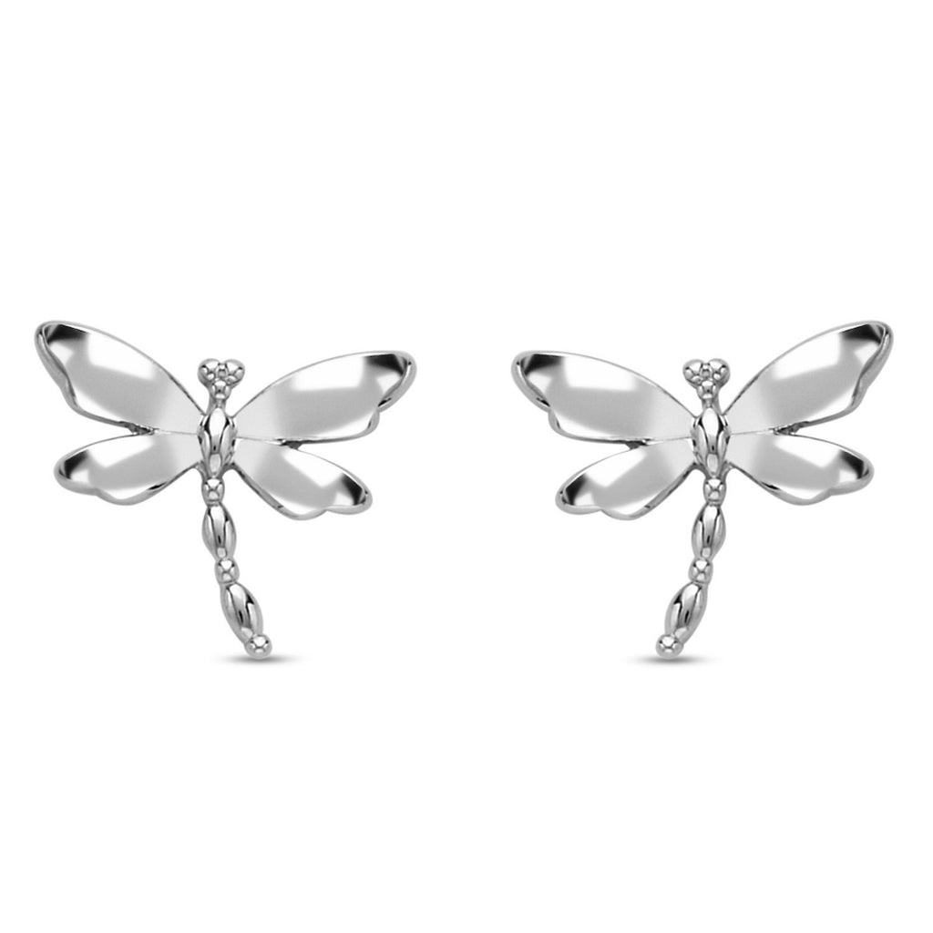 2er Set - Libelle Kristall-Anhänger mit Kette und Ohrringen, silberfarben