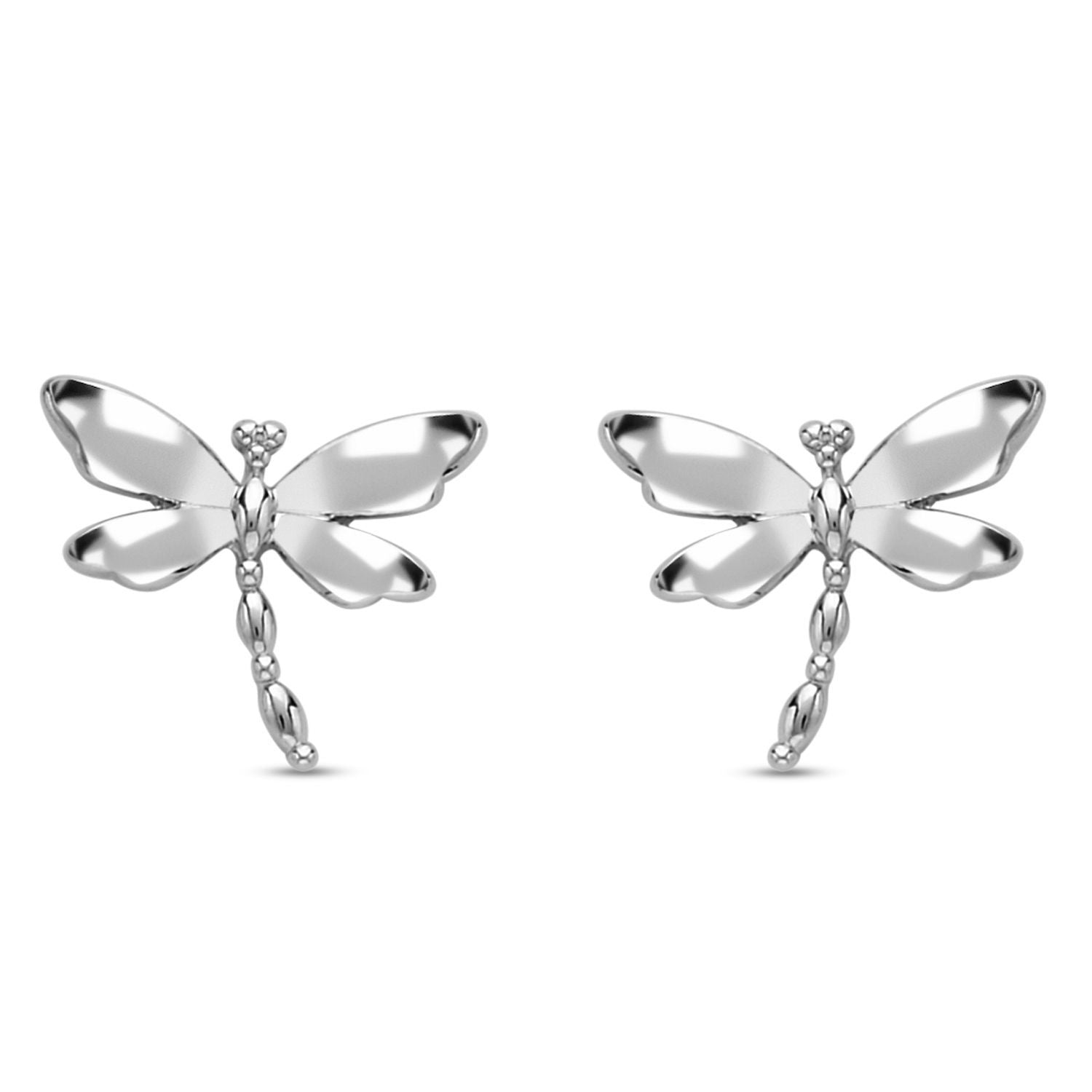 2er Set - Libelle Kristall-Anhänger mit Kette und Ohrringen, silberfarben