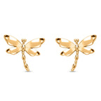 2er Set - Libelle Kristall-Anhänger mit Kette und Ohrringen, goldfarben