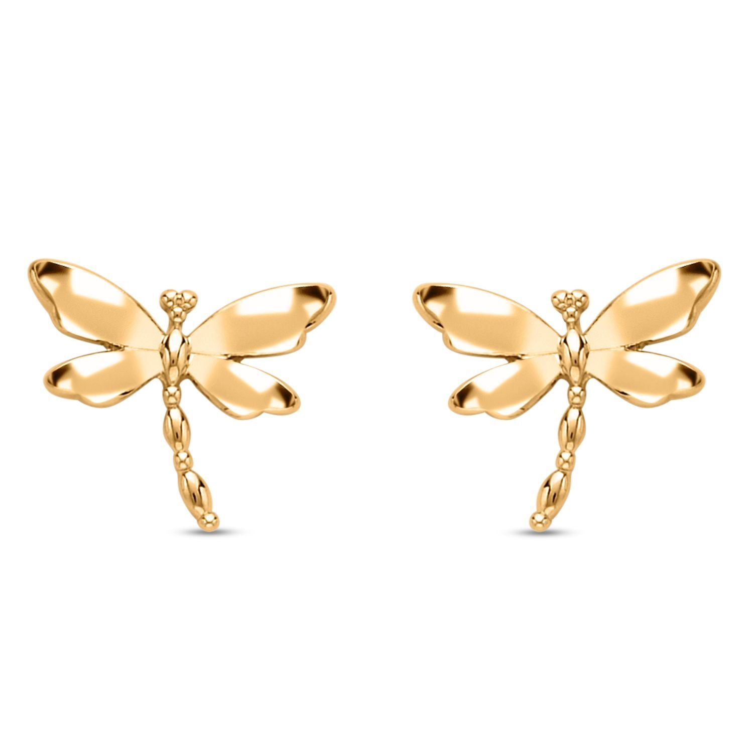 2er Set - Libelle Kristall-Anhänger mit Kette und Ohrringen, goldfarben