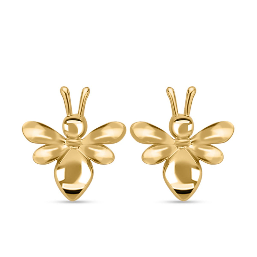 Mehrfarbige Kristall Bienen-Kette und Ohrringe, goldfarben