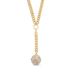 2er Set -Weißes Kristall-Collier und Ohrstecker, ca. 50 cm, goldfarben 7.00 ct