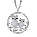 Simulierter Katzenauge- und weißer Kristall-Anhänger mit Kette - 4,60 ct.