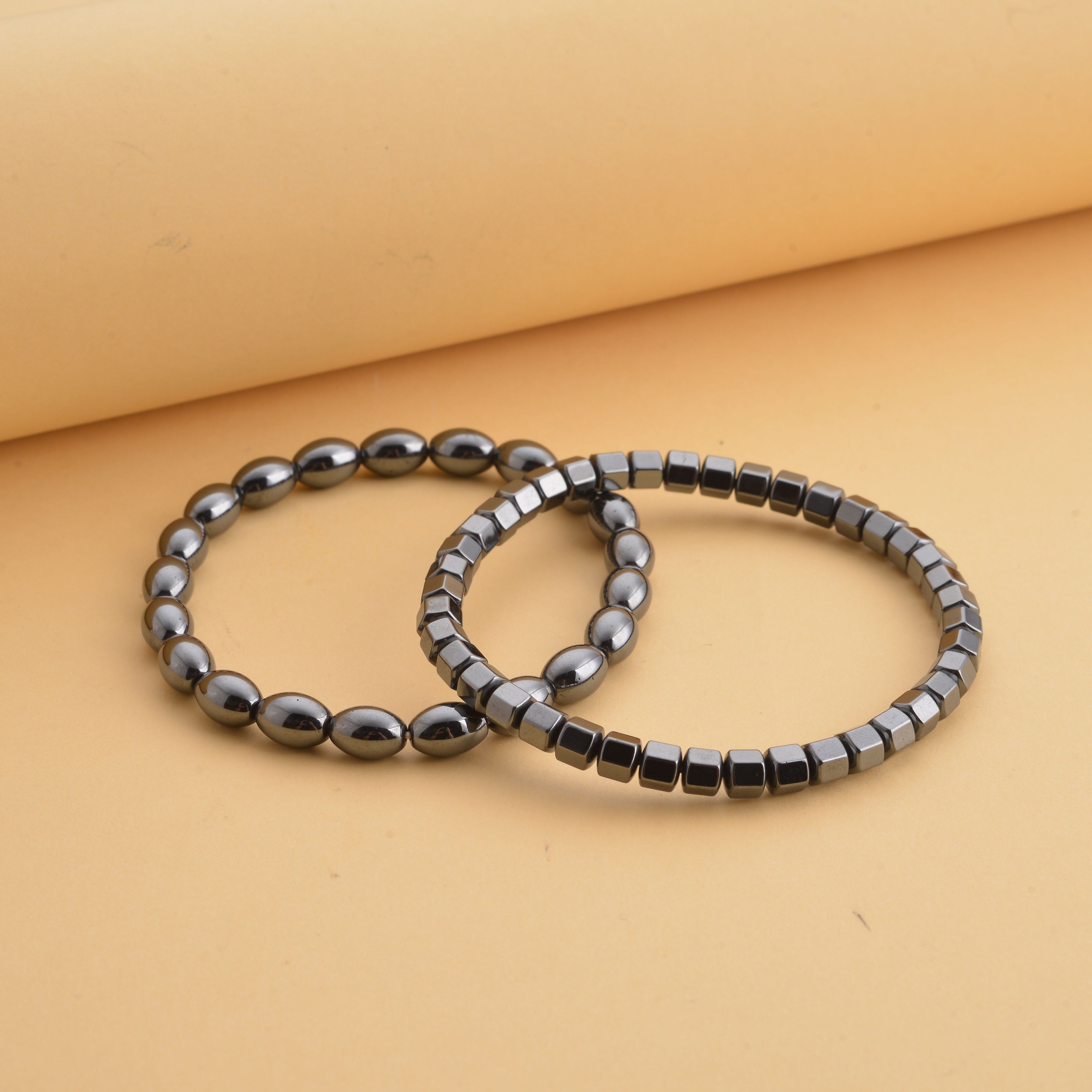 2er Set Hämatit Armbänder, Fass ca. 160.00 ct