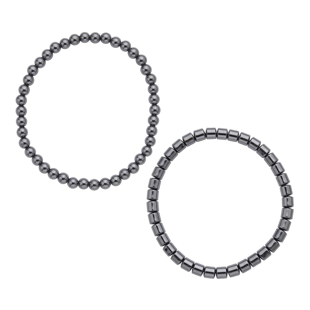 2er Set Hämatit Armbänder, Rund-Kugel ca. 166,00 ct