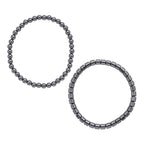 2er Set Hämatit Armbänder, Rund-Kugel ca. 166,00 ct