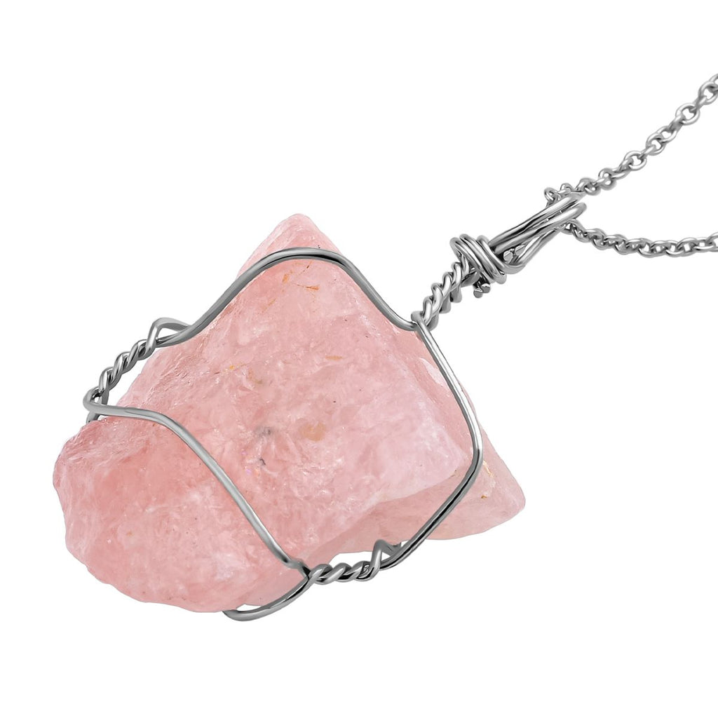 Grüner Fluorit, afrikanischer Amethyst und Rosenquarz Halskette, Messing und Edelstahl ca. 278,00 ct