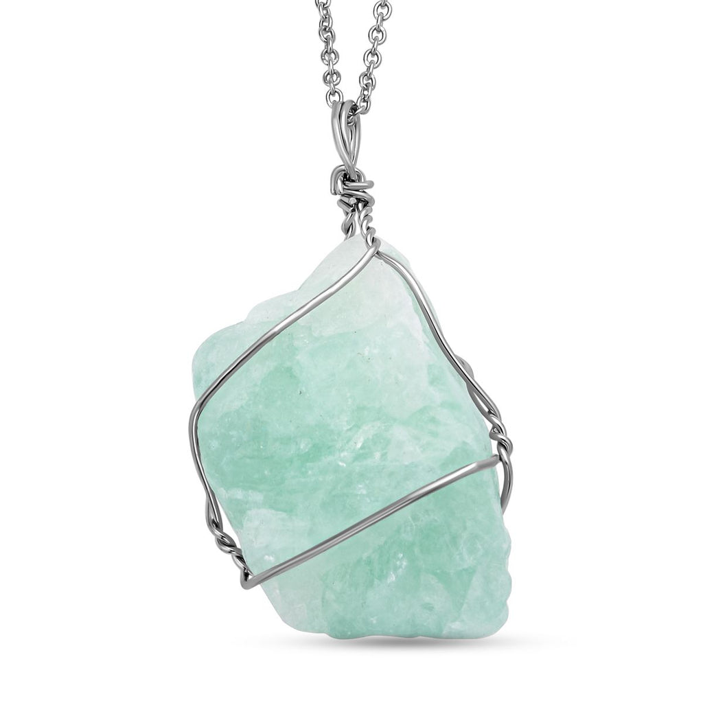 Grüner Fluorit, afrikanischer Amethyst und Rosenquarz Halskette, Messing und Edelstahl ca. 278,00 ct