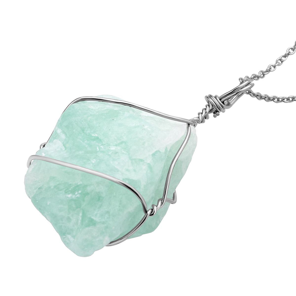 Grüner Fluorit, afrikanischer Amethyst und Rosenquarz Halskette, Messing und Edelstahl ca. 278,00 ct
