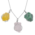 Citrin, grüne Aventurin und weiße Quarz-Halskette - 231 ct.