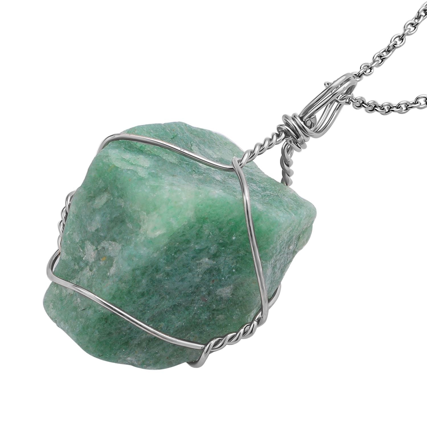 Citrin, grüne Aventurin und weiße Quarz Halskette, Messing und Edelstahl ca. 231.00 ct