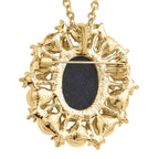 Kamee-Schmuck, Kunststoff Perlen Kette mit Anhänger, goldfarben