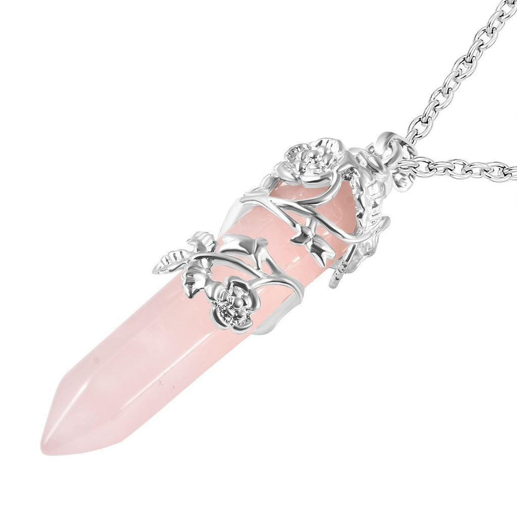 Rosenquarz Schmuckset Messing und Edelstahl ca. 27.00 ct