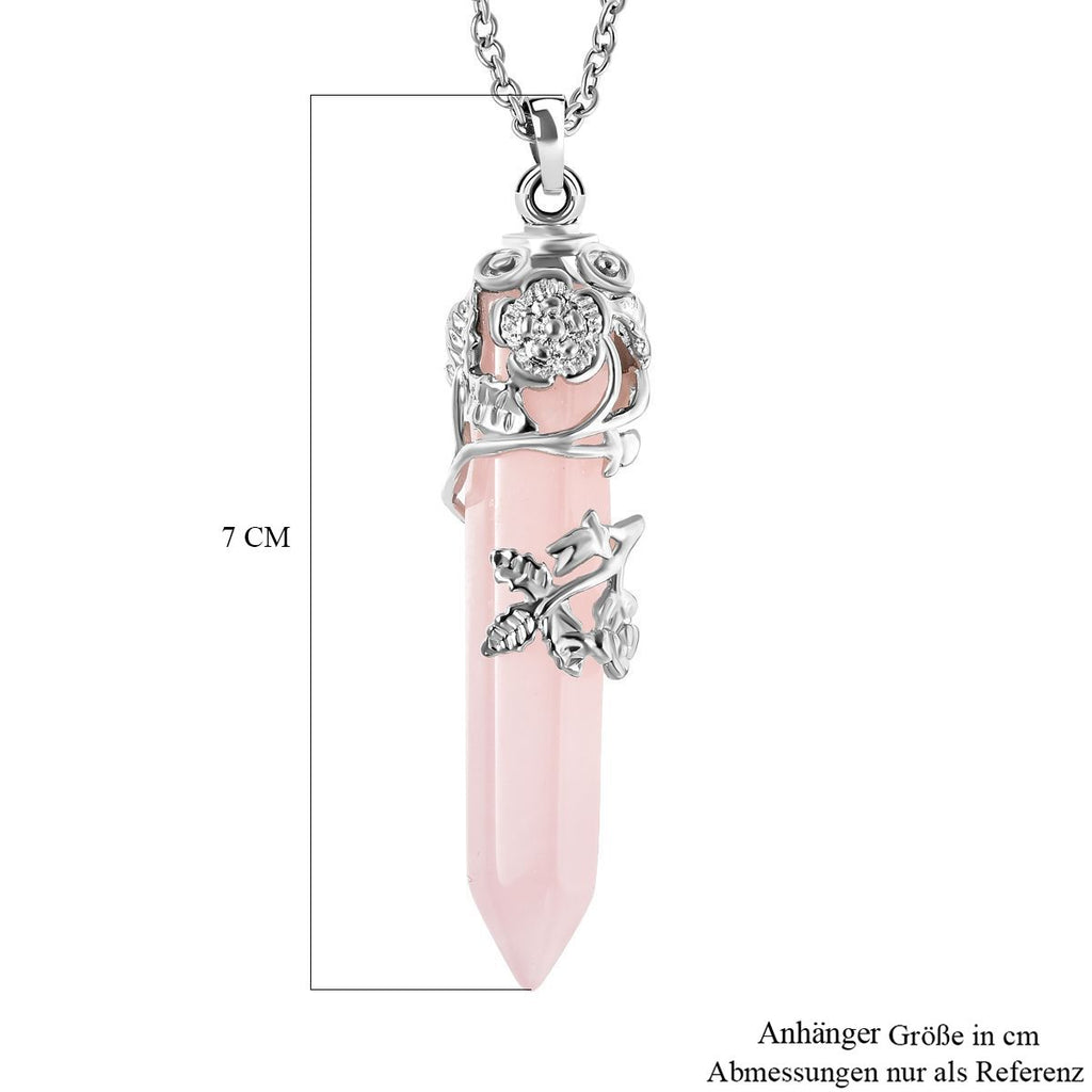 Rosenquarz Schmuckset Messing und Edelstahl ca. 27.00 ct