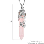 Rosenquarz Schmuckset Messing und Edelstahl ca. 27.00 ct