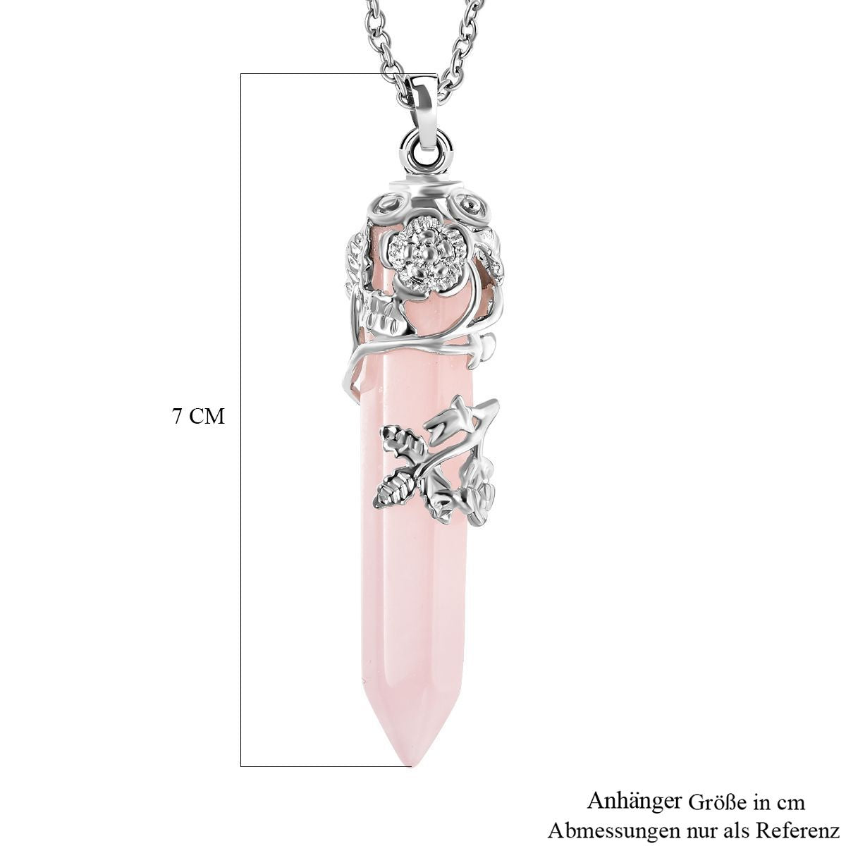 Rosenquarz Schmuckset Messing und Edelstahl ca. 27.00 ct