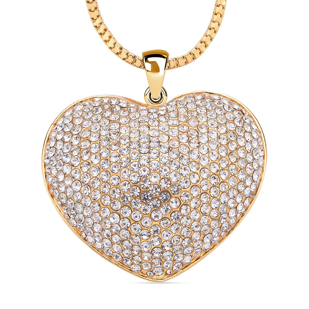 Goldfarbener Kristall-Herzanhänger mit Kette 5.00 ct