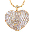 Kristall-Herz-Anhänger mit Kette in Goldton - 5 ct.