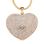 Goldfarbener Kristall-Herzanhänger mit Kette 5.00 ct