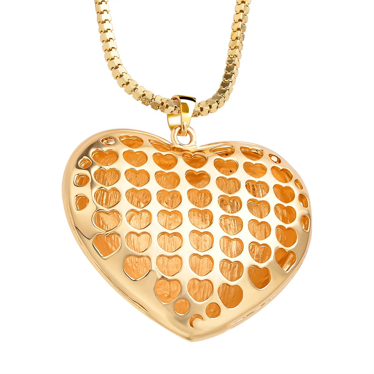 Goldfarbener Kristall-Herzanhänger mit Kette 5.00 ct
