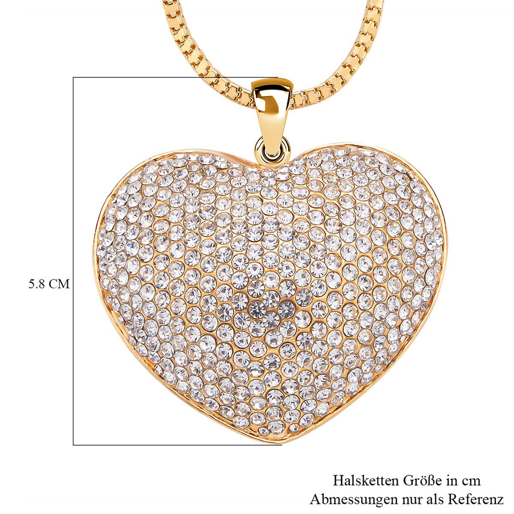 Goldfarbener Kristall-Herzanhänger mit Kette 5.00 ct