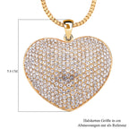 Goldfarbener Kristall-Herzanhänger mit Kette 5.00 ct