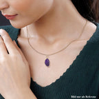 Afrikanischer Amethyst, Weißer Zirkonia Anhänger mit Kette, Goldfarbene ca. 18.00 ct
