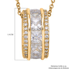 Weißer Zirkonia-Anhänger mit Kette, Messing, ca. 2.50 ct