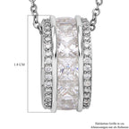 Weißer Zirkonia-Anhänger mit Kette, Messing, ca. 2.50 ct